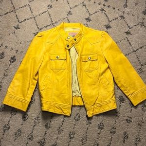 Yellow leather jacket size small